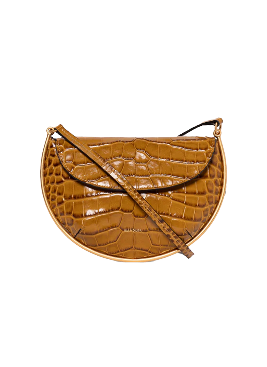 Kate Mini Crossbody Shoulder Bag in Saddle Leather Croco