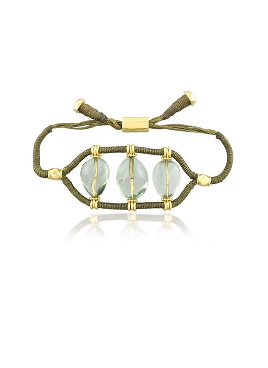 Colors Tumbled Green Amethyst Wrap Bracelet