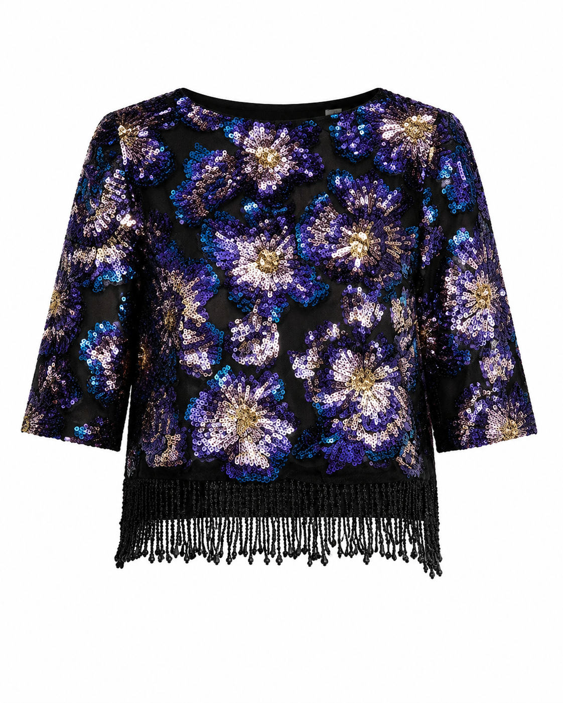 Sequin Tulle Floral Top