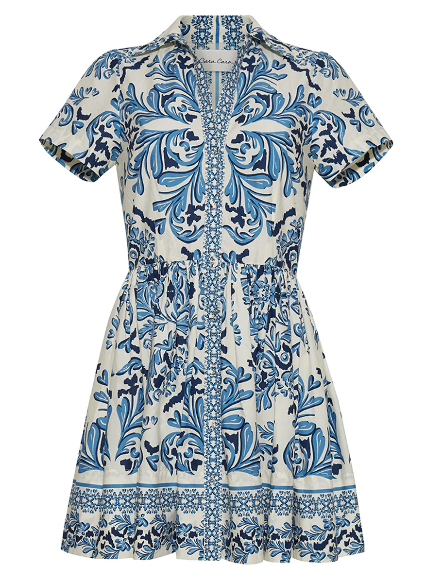 Noor Mini Dress in Saltaire Light Blue