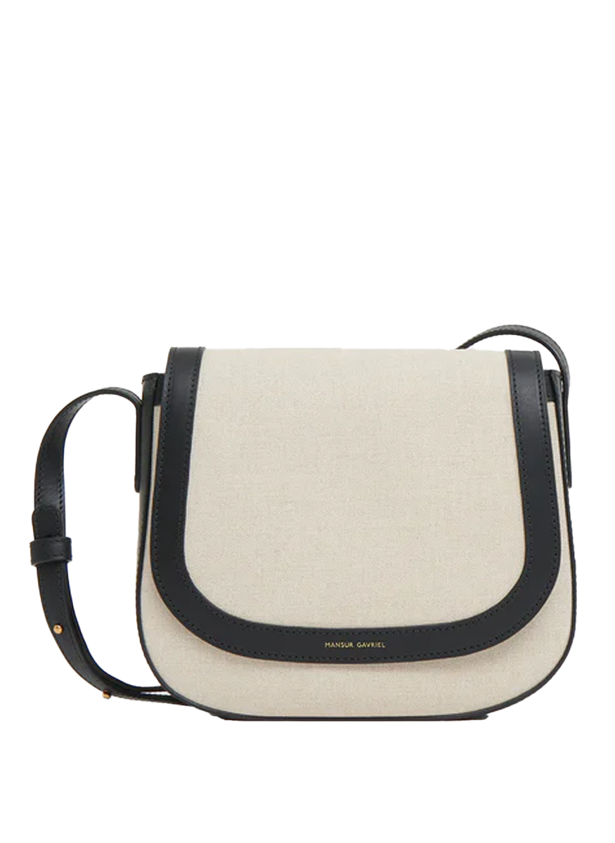 Classic Crossbody in Linen and Leather