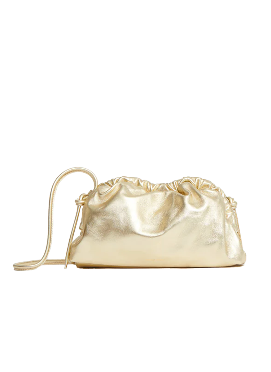 Mini Cloud Clutch in Gold Leather