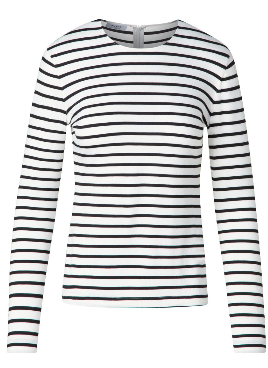 Sailor Stripe Crewneck Long Sleeve Shirt - Akris Punto