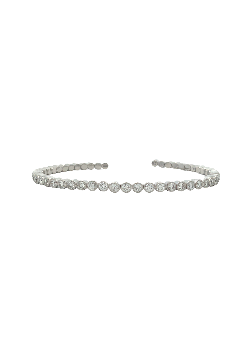 Flexible Diamond Cuff, White Gold