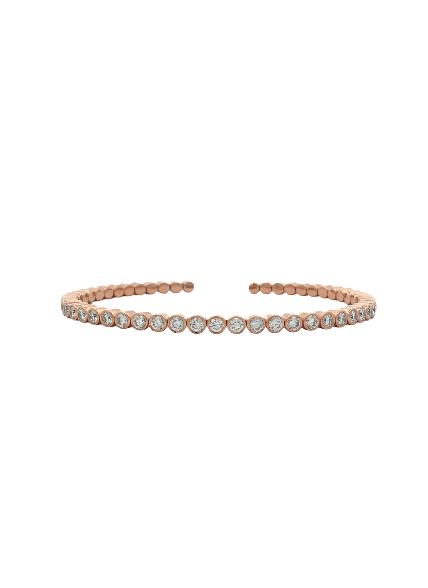 Flexible Diamond Cuff, Rose Gold