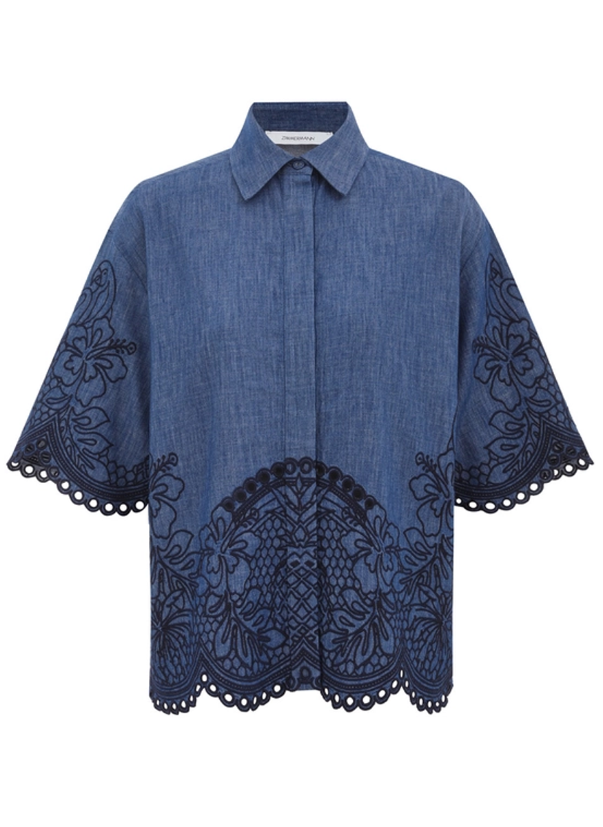 Coco Embroidered Denim Shirt