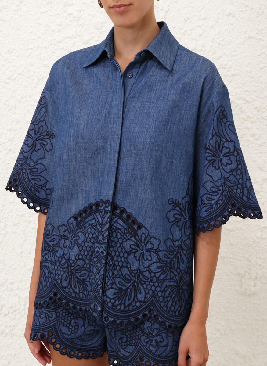 Coco Embroidered Denim Shirt
