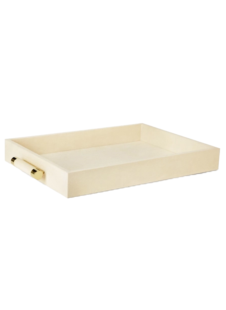 Classic Shagreen Serving Tray, Cream
