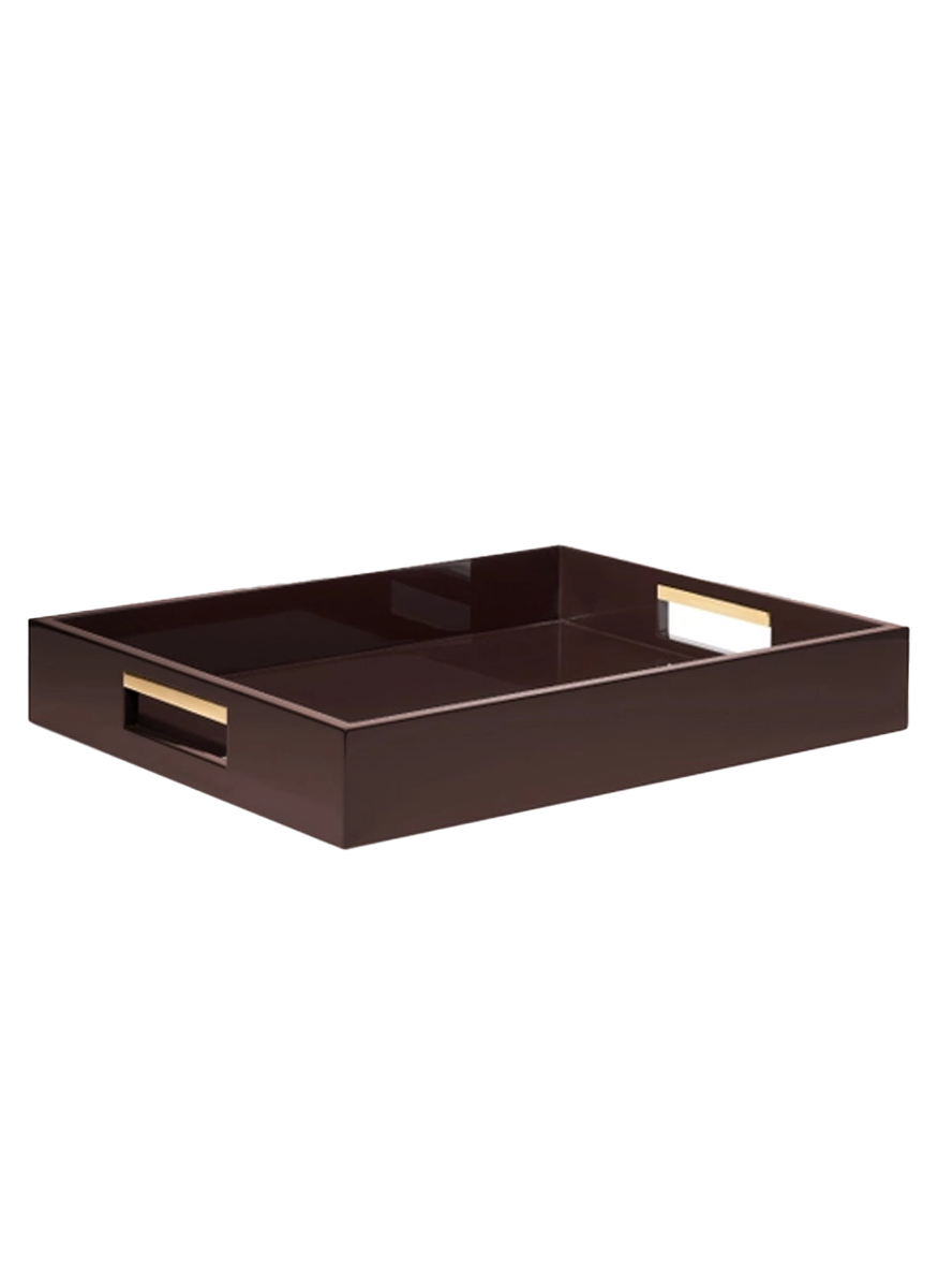 Piero Lacquer Tray, Chocolate