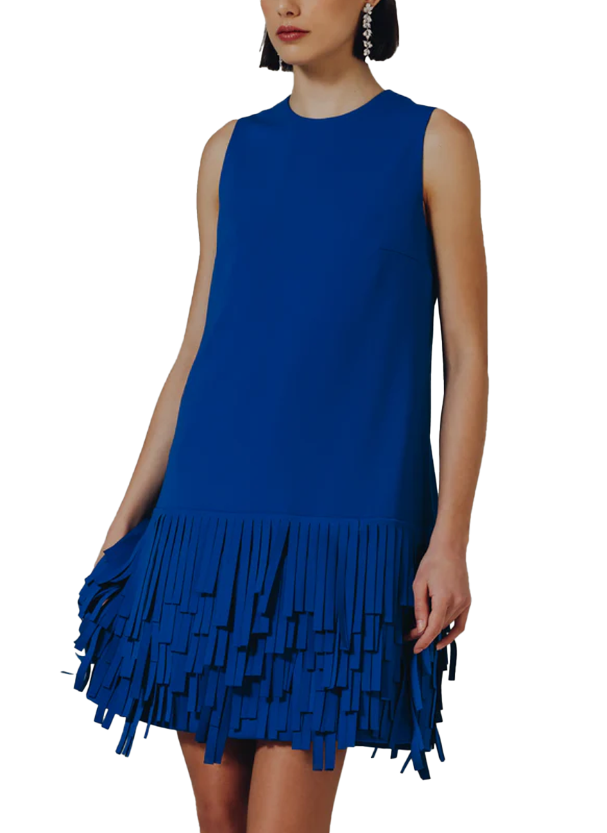 Arak Shift Dress in Blueberry Techno Crepe S / BLUEBERR
