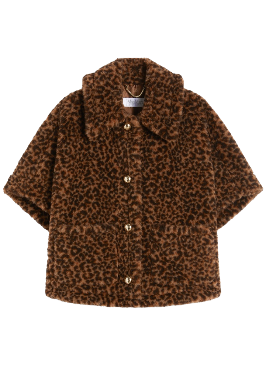 Wool and Alpaca Jacquard Teddy cape