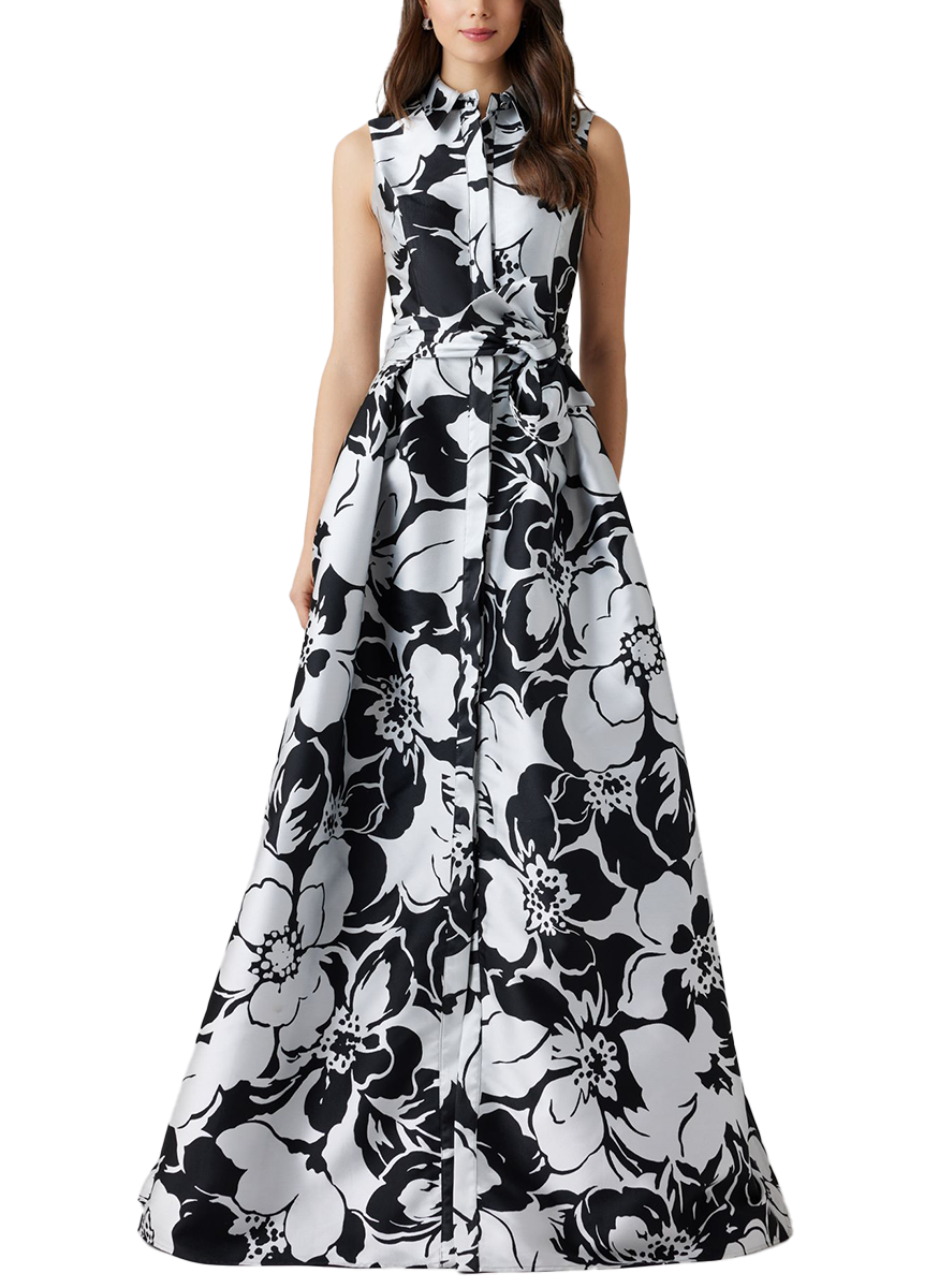 Floral Sleeveless Shirt Dress Gown Elizabeth Anthony Floral Sleeveless Shirt Dress Gown Elizabeth Anthony