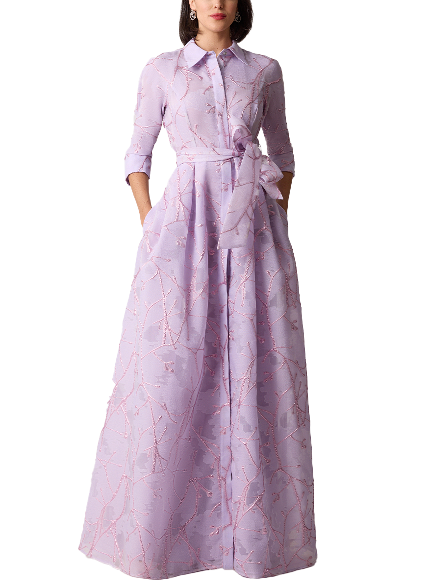Jacquard Shirtdress Gown