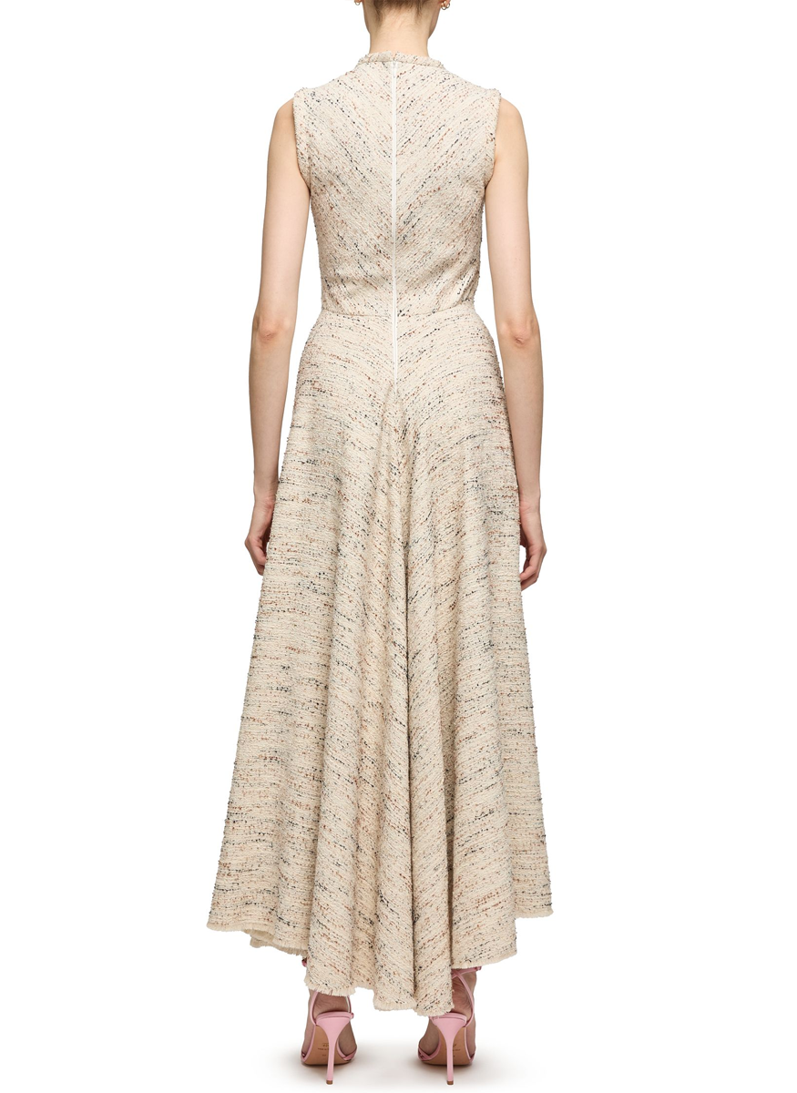 Boucle Draped Midi Dress