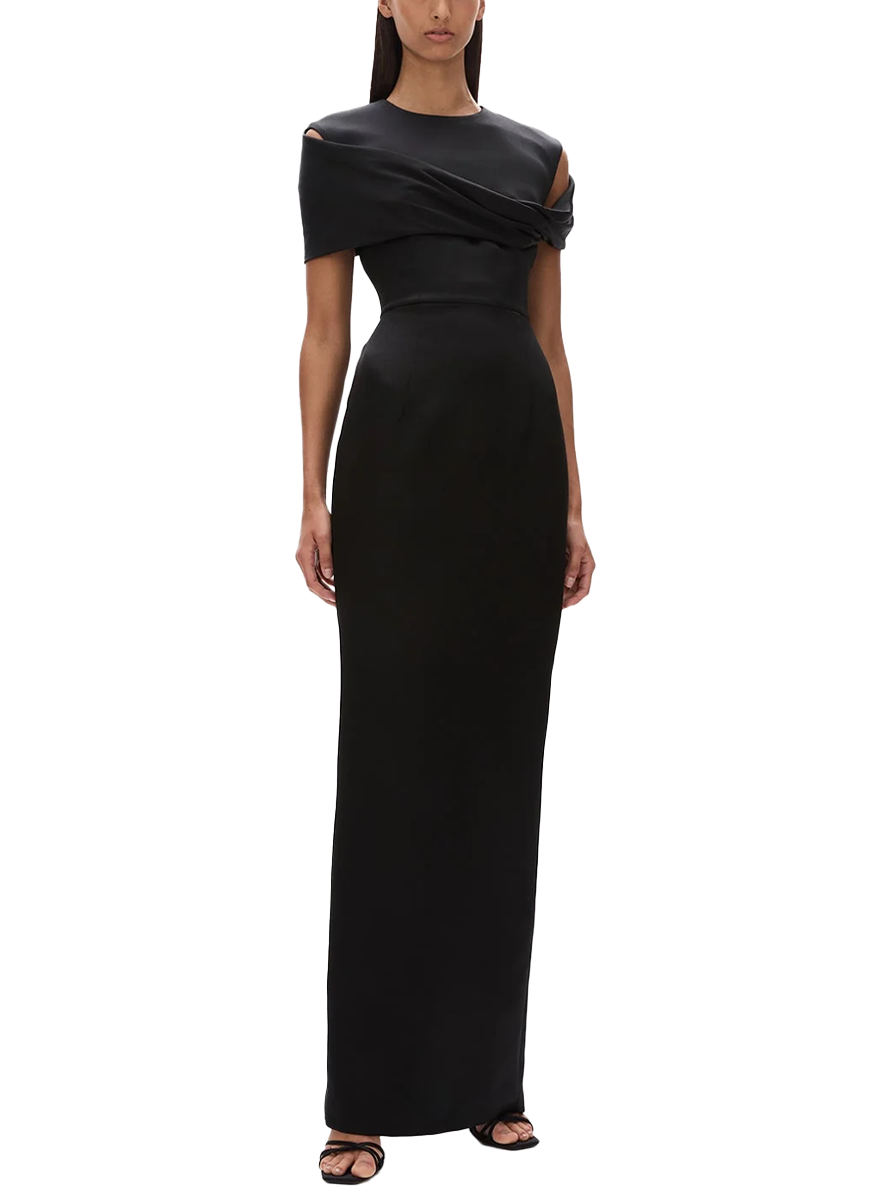 Lorna Jewel Neck Drape Gown