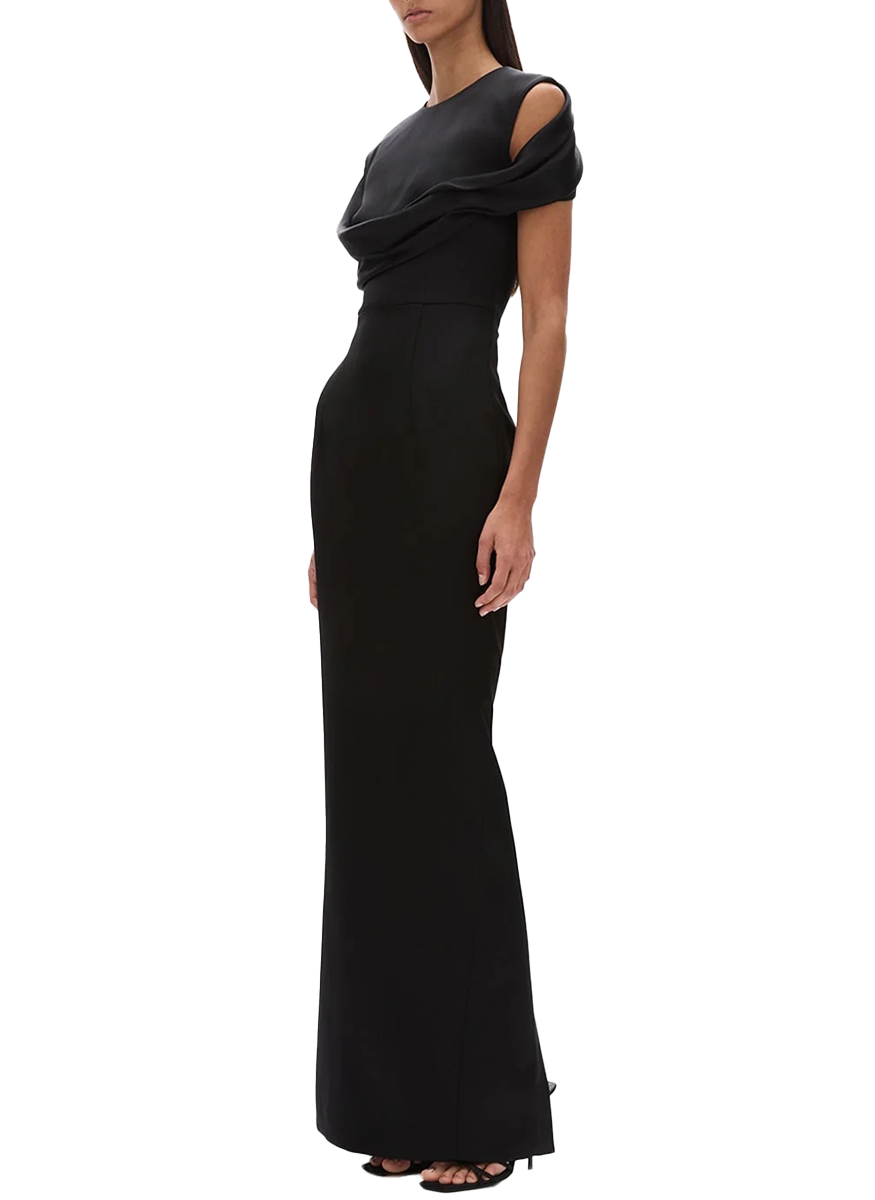 Lorna Jewel Neck Drape Gown
