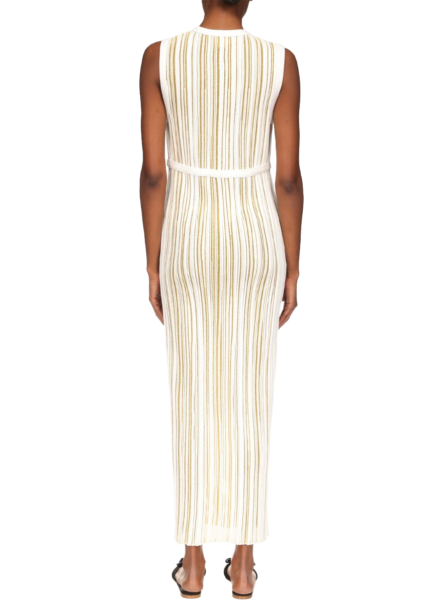 Lame Knit Dress with Bow