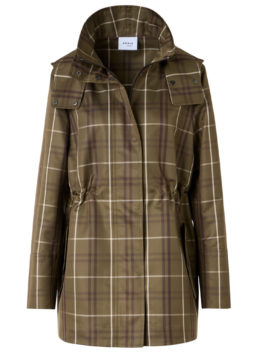 Techno Taffeta Check Parka