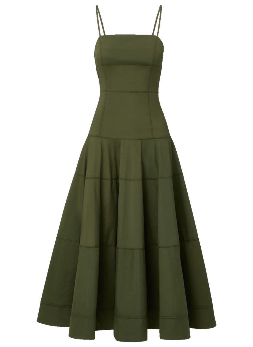 army green midi dress Veronica Beard Ilona | sep25whsale-clothing