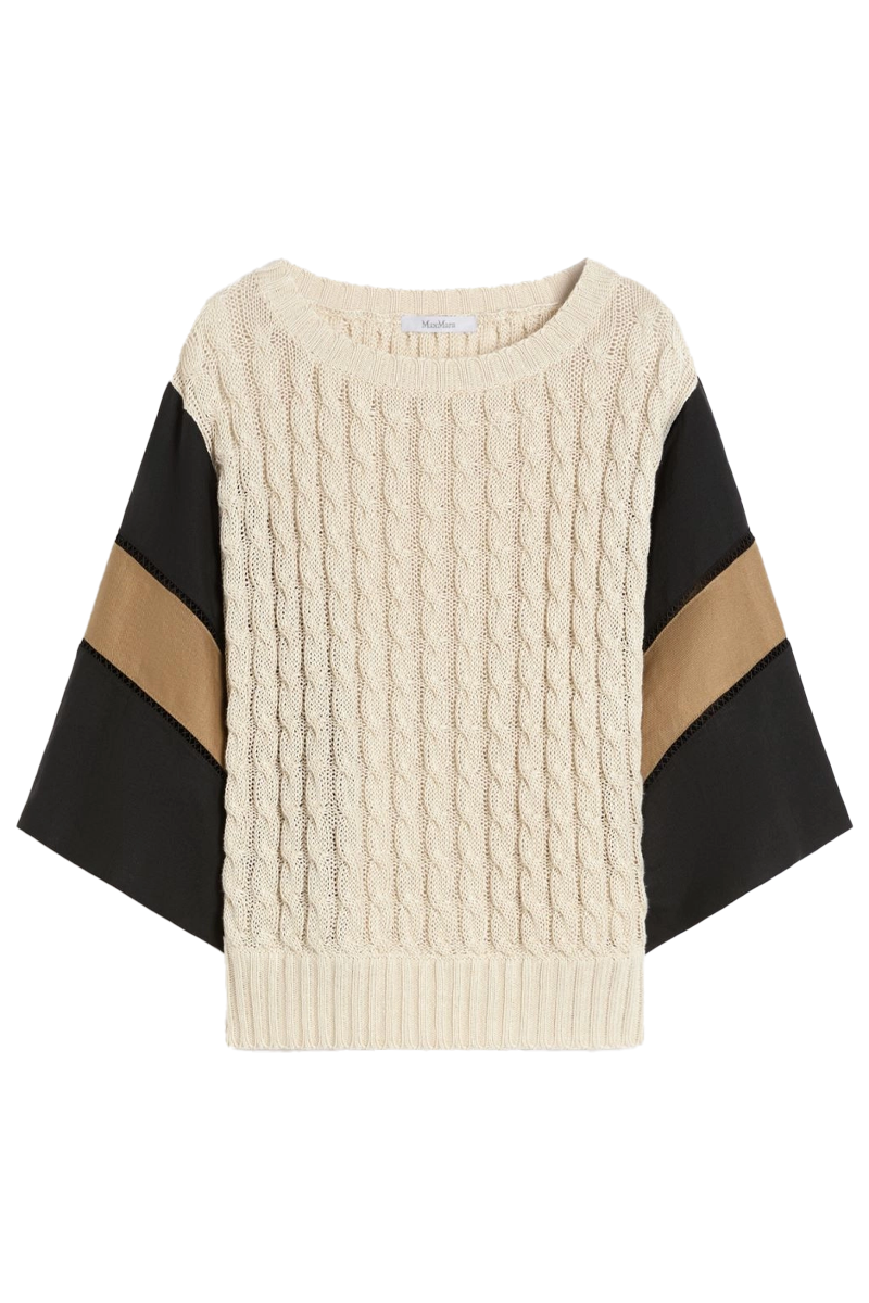 Linen Knit Mixed Media Sweater