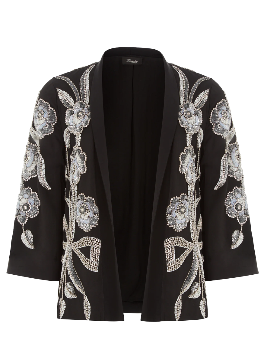 Lana Crepe Embelished Jacket