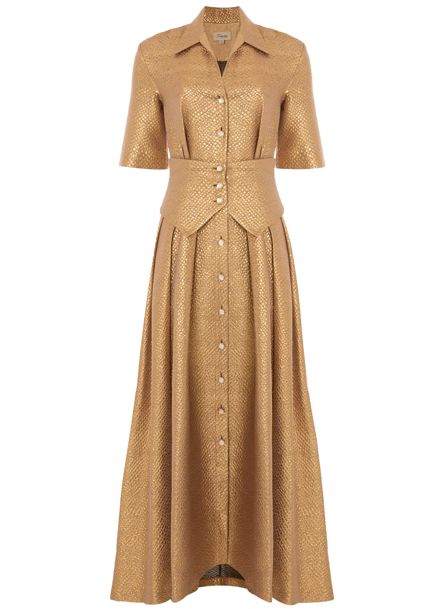 Rita Jacquard Maxi Shirt Dress