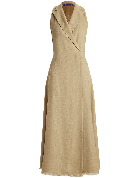 Alecia Silk-Linen Twill Day Dress