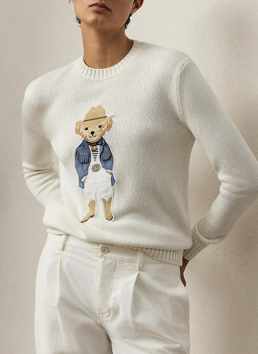 Hamptons Spring Polo Bear Silk Sweater - Ralph Lauren Collection