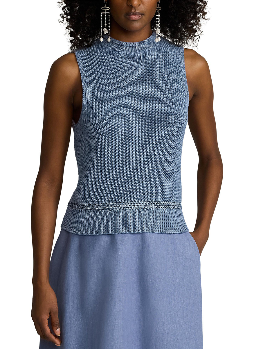 Silk Jersey Sleeveless Rollneck Sweater - Ralph Lauren Collection