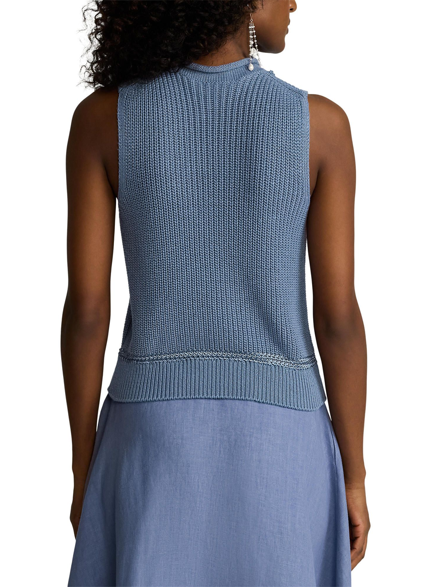 Silk Jersey Sleeveless Rollneck Sweater - Ralph Lauren Collection