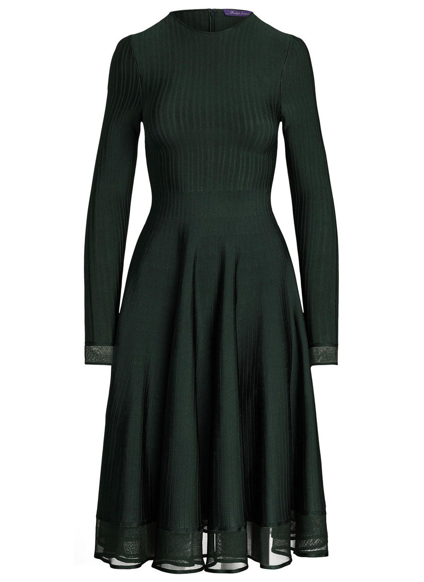 Crewneck Long-Sleeve Sweater Day Dress