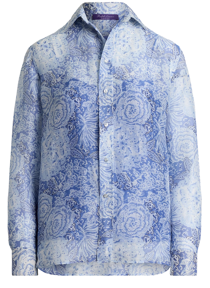 Adrien Relaxed Fit Print Gauze Shirt