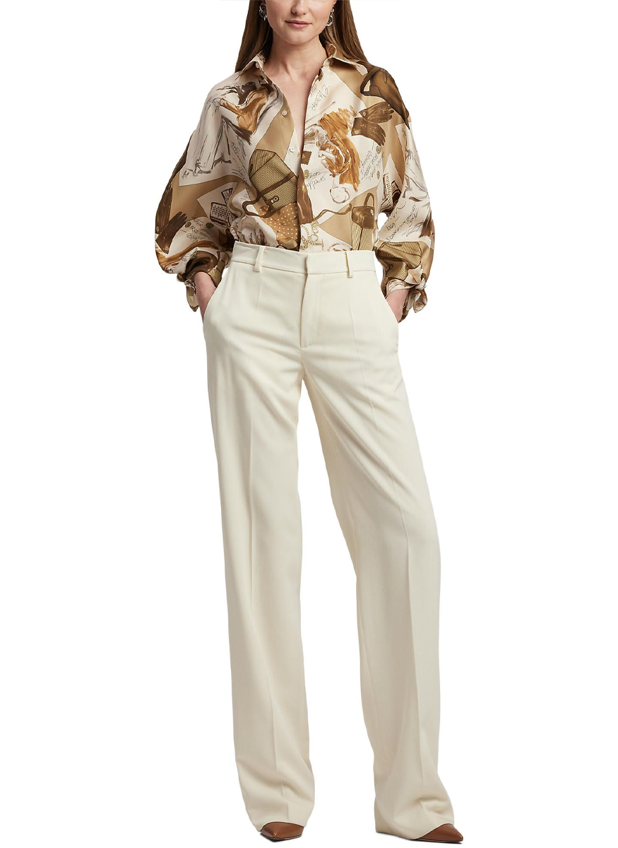 Karen Diary-Print Silk Twill Blouse