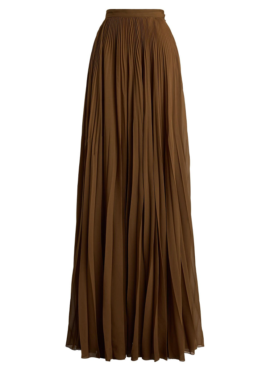 Marsha Pleated Chiffon Maxiskirt