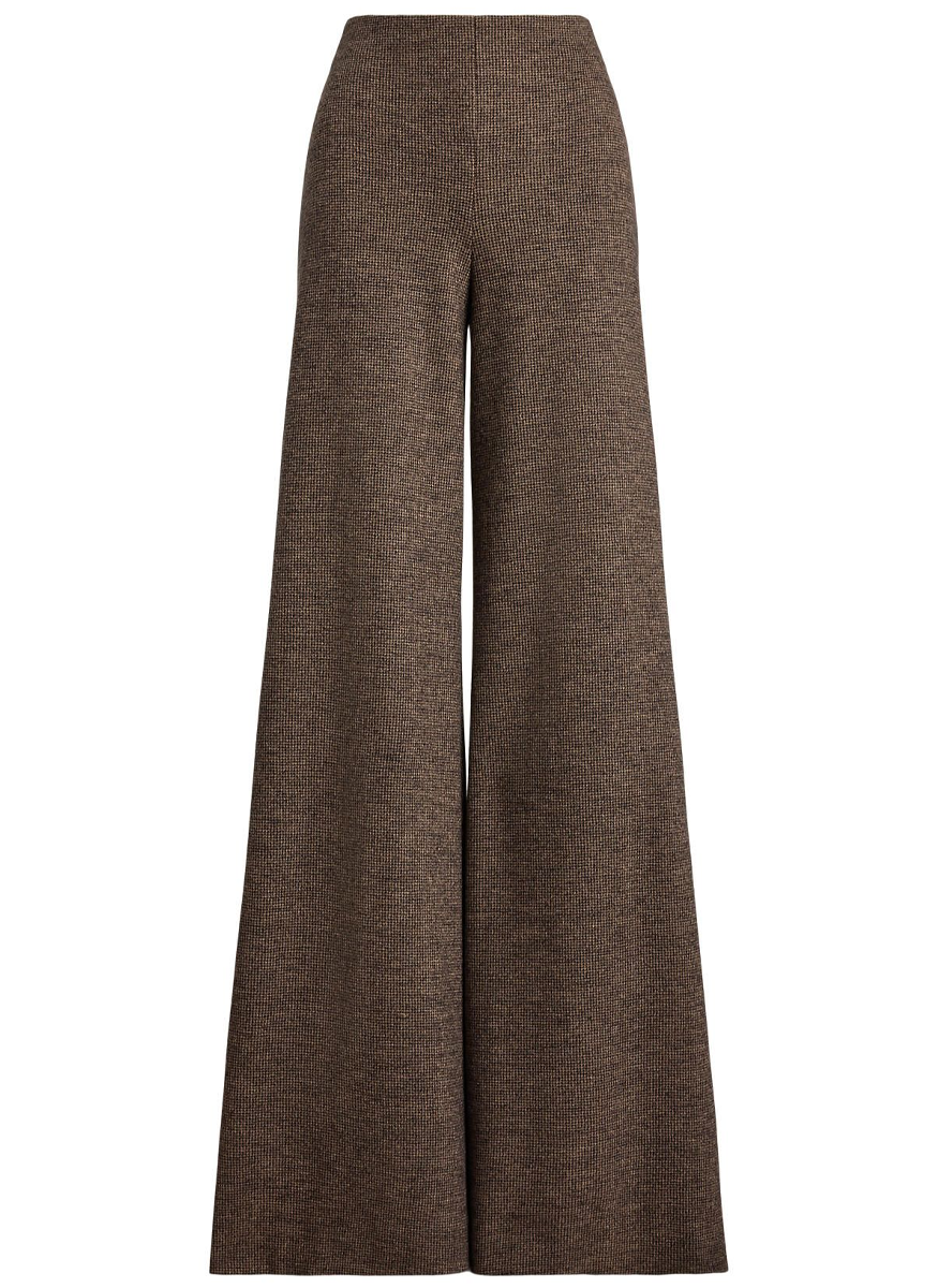 Isaiah Tick-Weave Jersey Wide-Leg Pant