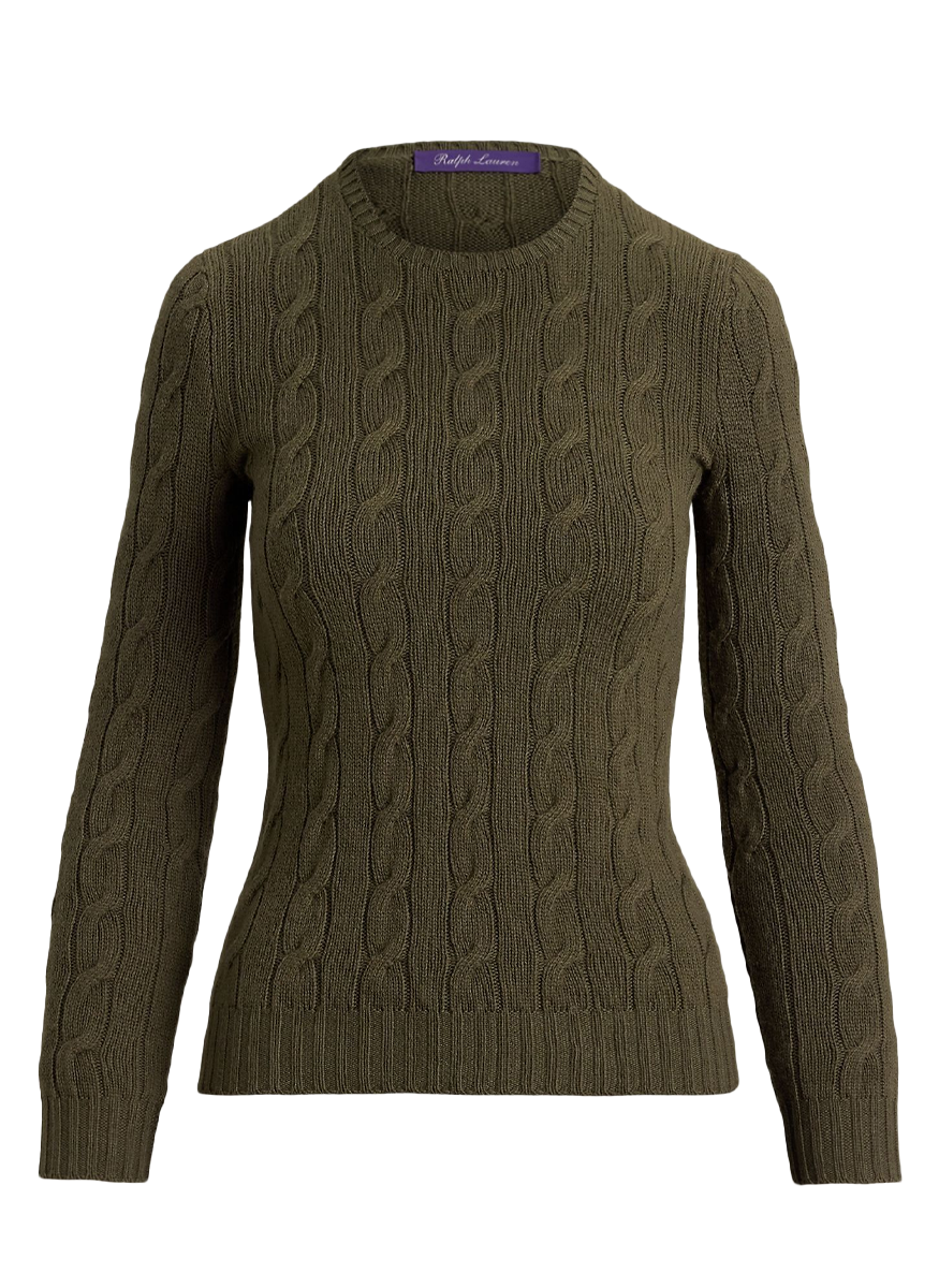 Lofty Cashmere Cable-Knit Crewneck Sweater