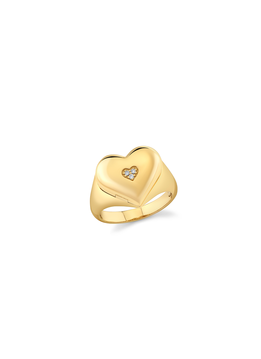 Wallpaper Heart Locket Signet Ring