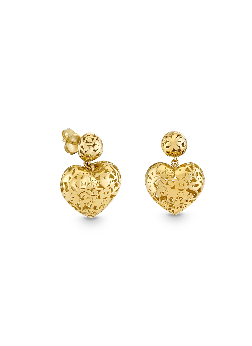 Icon Wallpaper Heart and Bead Earrings