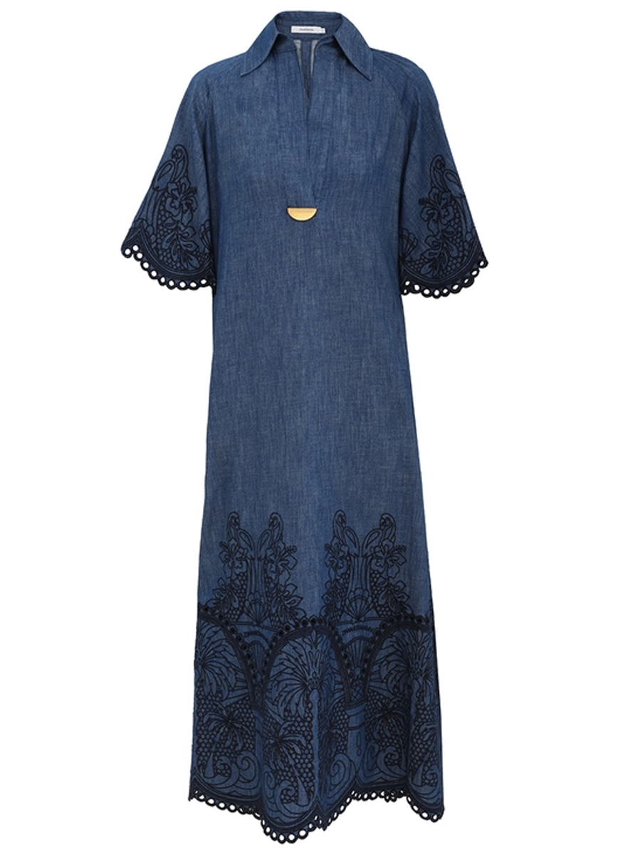 Coco Embroidered Denim Dress - Zimmermann