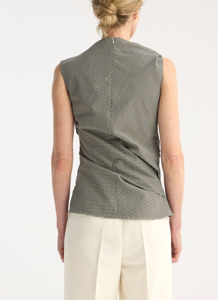 Mini Check Top with Cowl Neck - Róhe