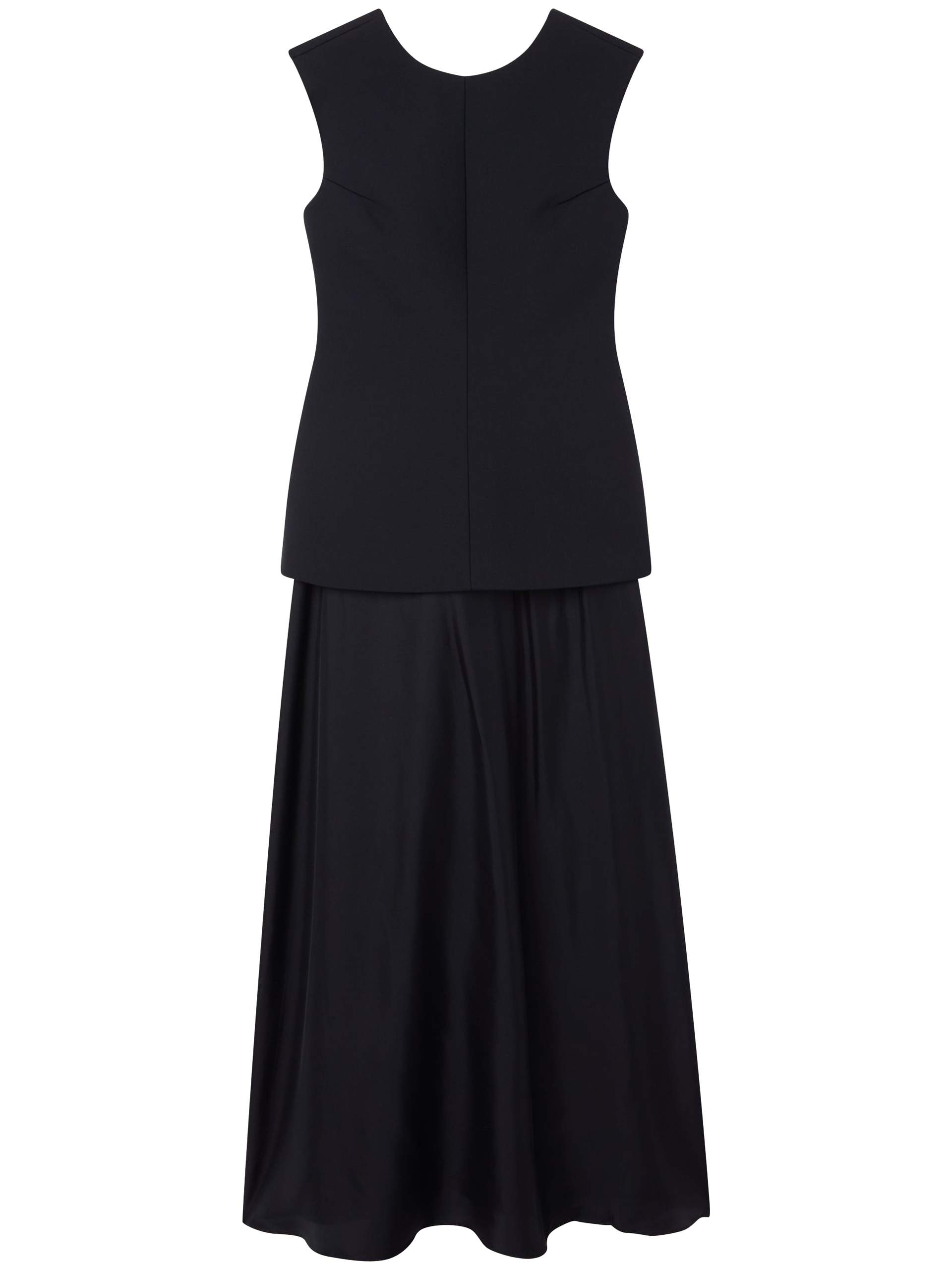 Open Back Dress with Integrated Silk Skirt