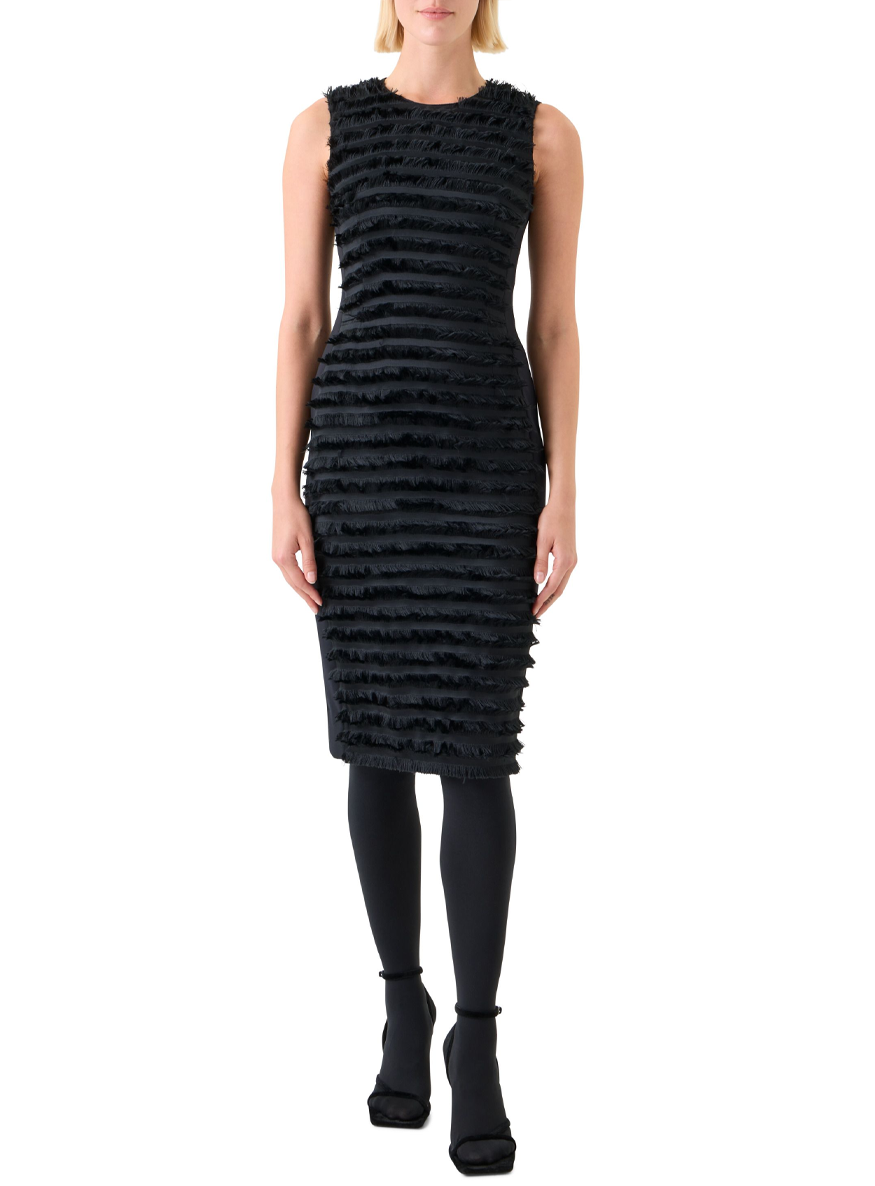 Fringed Stripes Sheath Dress
