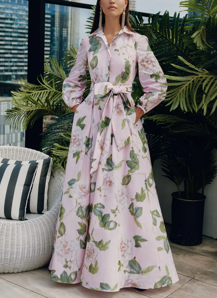 Shirtdress Gown in PINK US10 / PINK