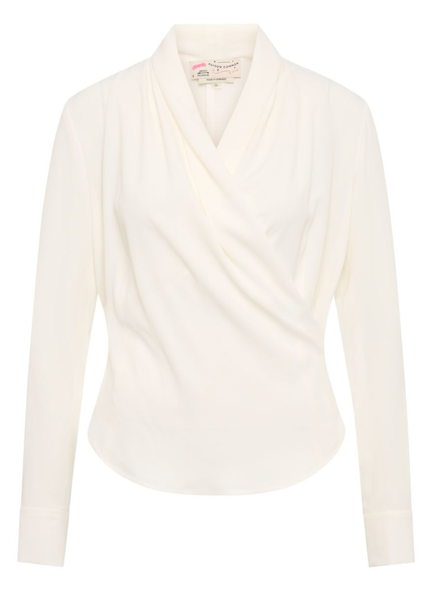 Drape Neck Long Sleeve Blouse