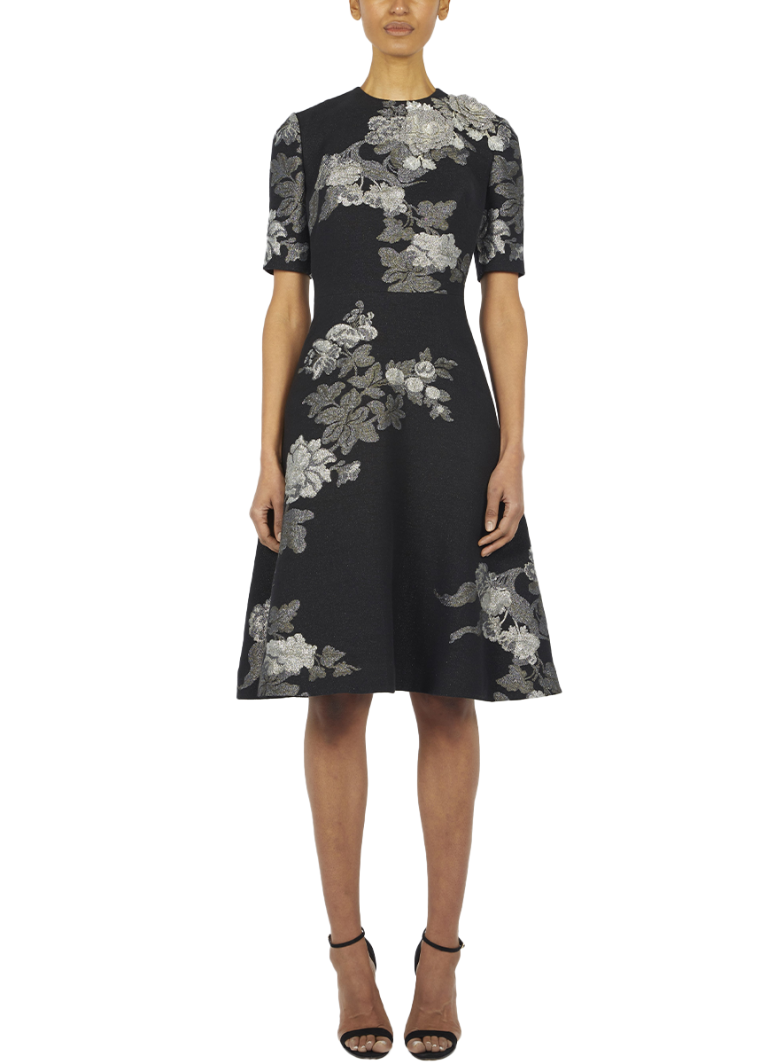Floral Short Sleeve Cocktail Dress