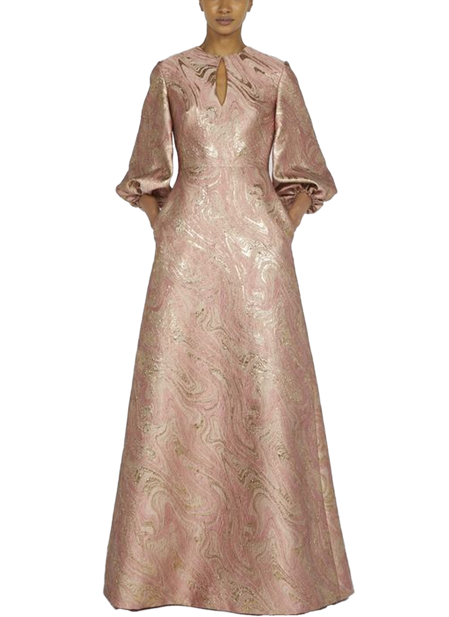 Marble Brocade Kaftan Gown