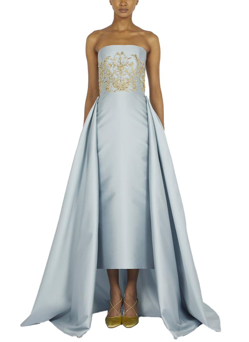 Strapless Cocktail Dress with Detachable Peplum