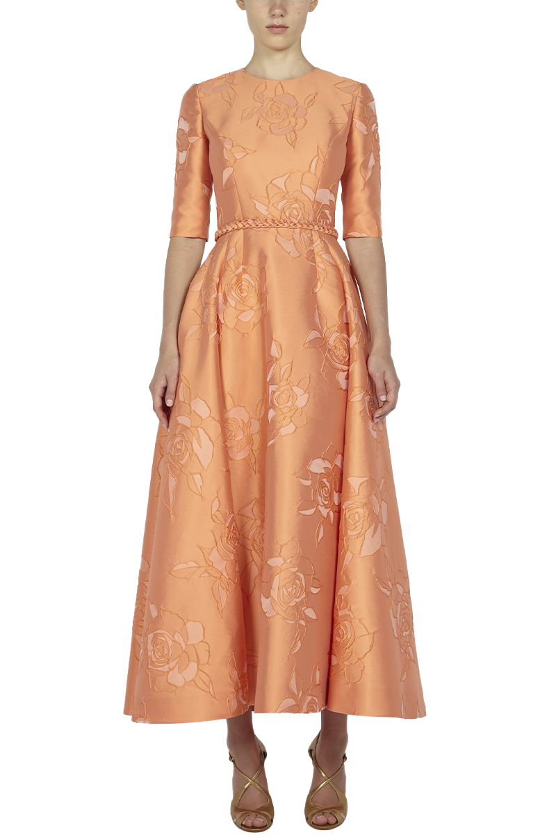 Cloque Midi Cocktail Dress
