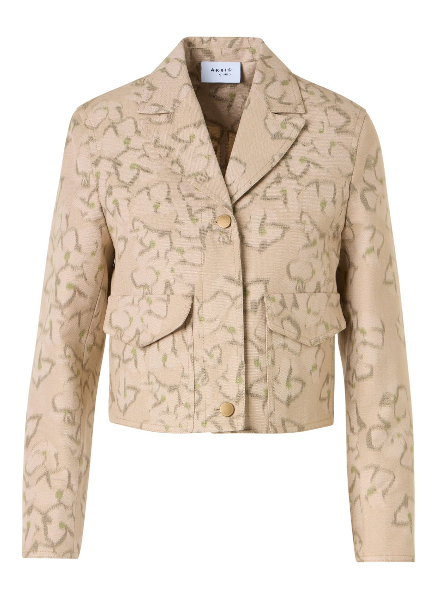 Ikat Boxy Cotton Canvas Jacket