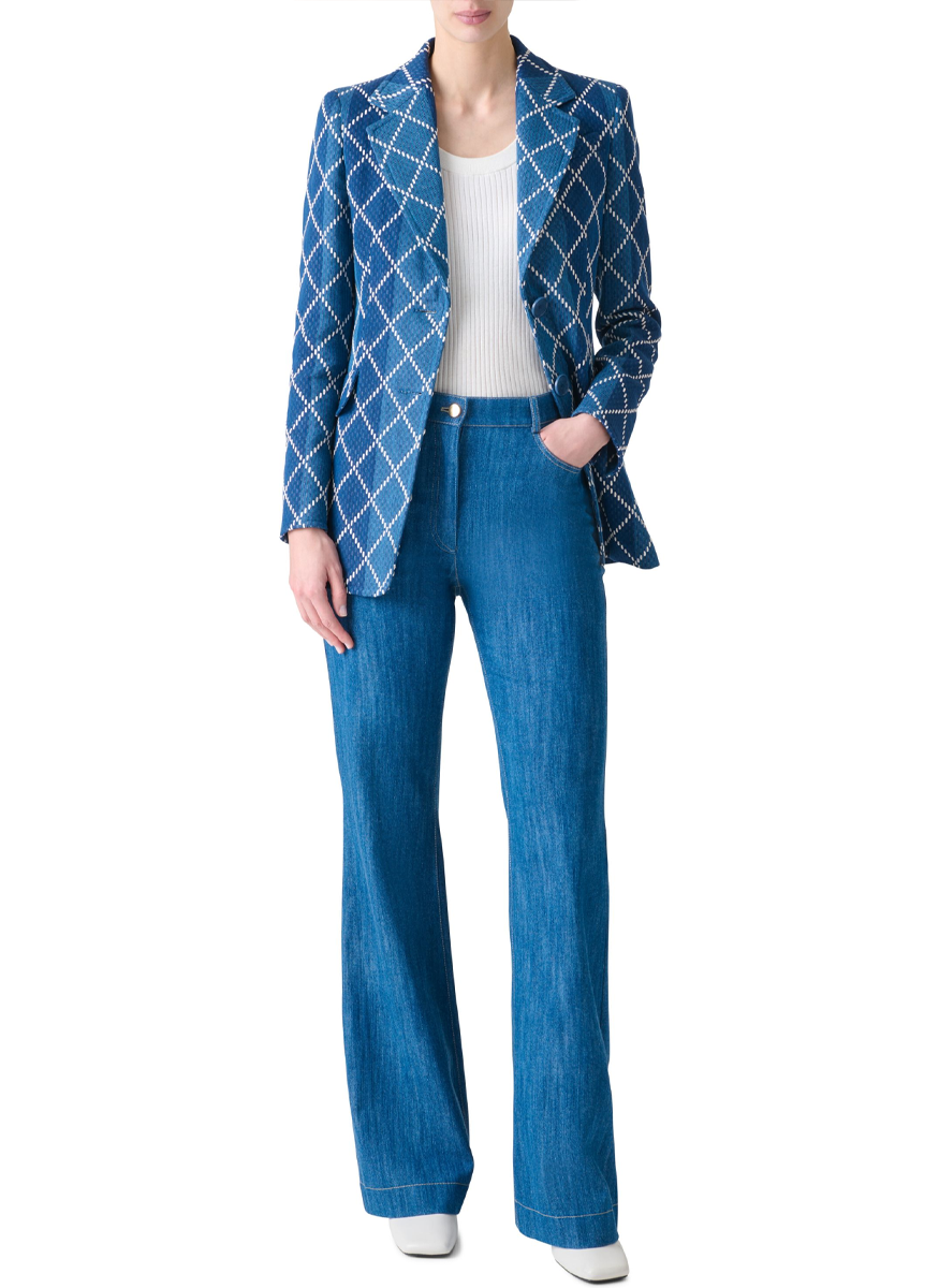 Diamond Cotton Jacquard Blazer